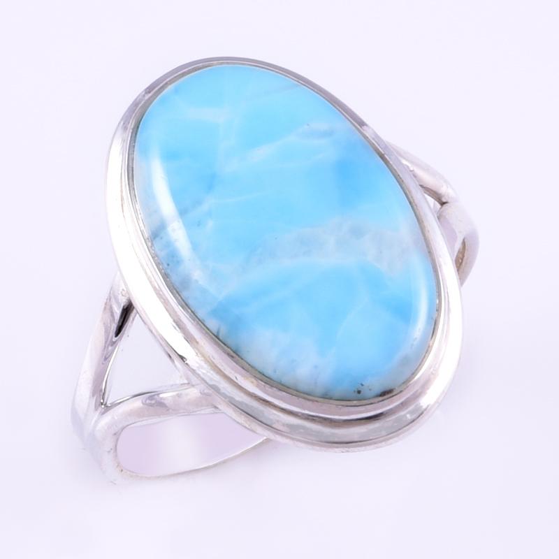 Natural Republic Larimar Gemstone Handmade 925 Sterling Silver Ring S.10" D1r39