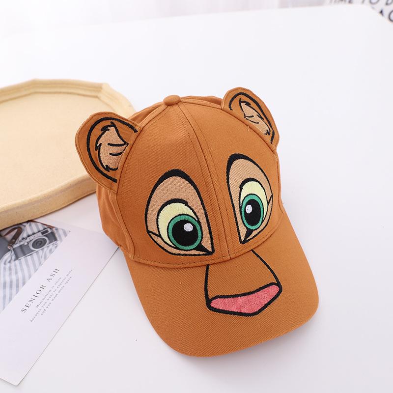 

Disney Cute Hats Lion King Visors Cartoon Simba Baseball Caps Lovely Mesh Summer Sun Hats for Boys Kawaii Embroidery Cap 52-54 CM кофейный