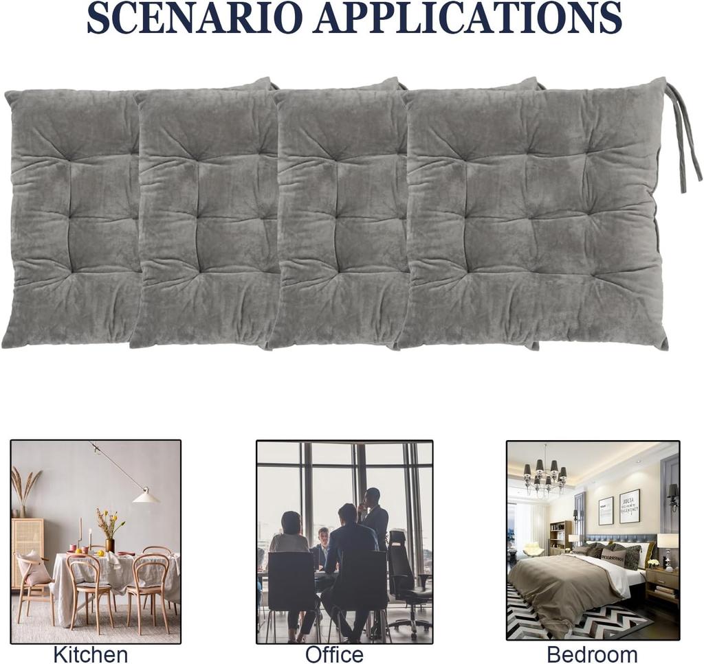 40x40cm Square Seat Cushion Indoor Seat Cushions Pillows with Ties Soft Comfortable Non Slip Chair Mat for Office Desk YY098