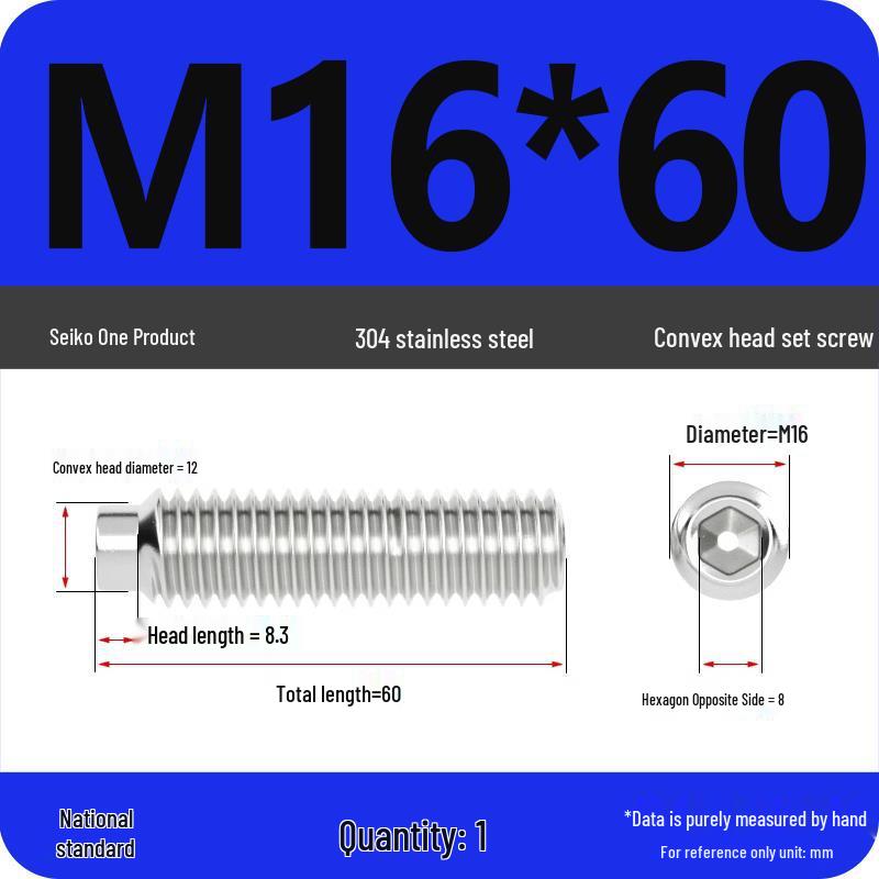 304 Stainless Steel Cup Point Grub Screw - Sizes M3 To M10