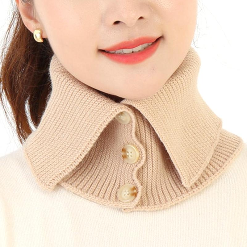 Knit Collar Scarf Winter Warm Scarf For Women Neck Wrap Knitted Elastic False Collar Scarf Warm Winter Cycling