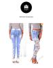 European & American High-Waist Lace Hollow-Out Denim Pants - Sexy Cotton Long Pants for Women