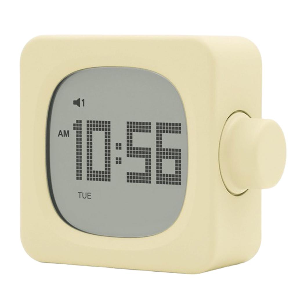 Stylish Cubic Alarm Clock with Backlight for Students Minimalists 2 Alarms LED Desk Clock Rechargeable Night Light Timer