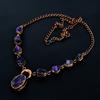 Amethyst Handmade Latest Design Jewelry Necklace, Copper Electroformed Gemstone Necklace, Gift For Mother