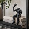 Luxury Interior Design Pieces 3D Printed Sitting Gentleman Ornament, Minimalist Abstract Faceless Figurine, Home Office Decor Aesthetic Art Sculpture