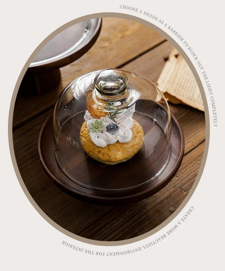 Japanese Style Acacia Wood Cake Stand - High-Footed Dessert Tray and Snack Plate for Living Room Display