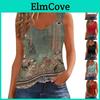 Womens Neck V Tank Top Basic Printed Casual Flowy Summer Sleeveless Deep Side Cut Tops For Women