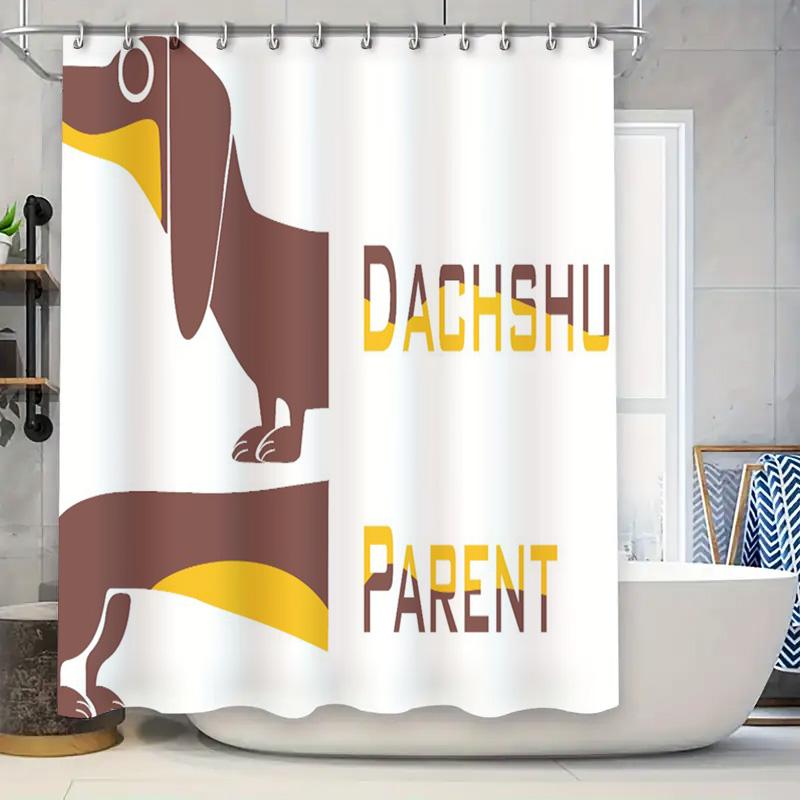 

Dog Shower Curtain Bathroom Decor Customizable Printed Waterproof Pet Decoration Dachshund Home Goods Accessories W60H190(CM)-1 Pcs