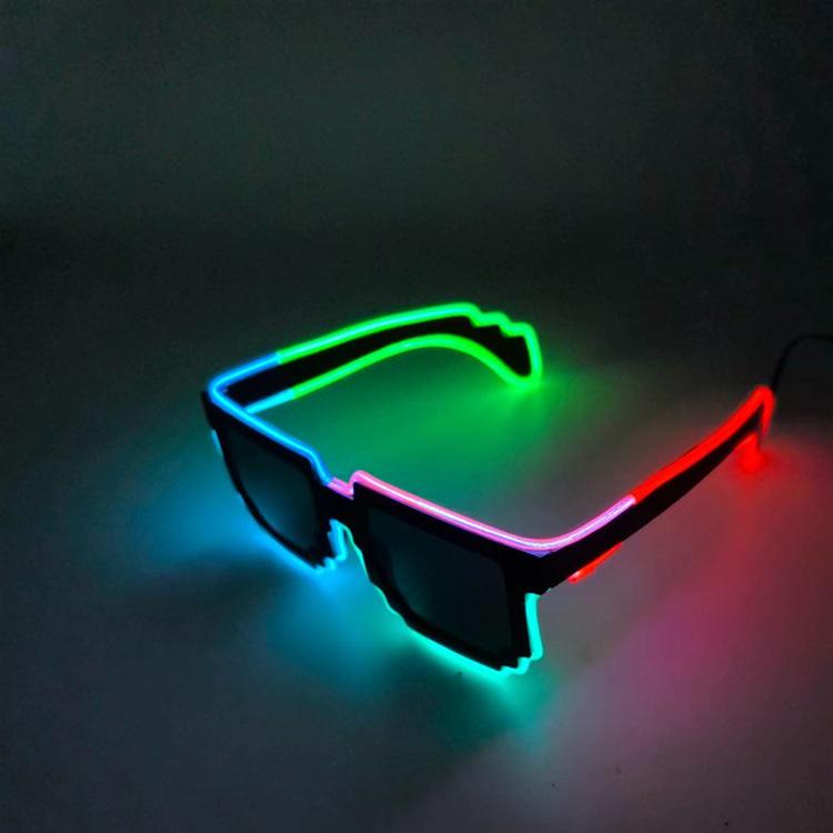 LED Mosaic Party Sunglasses - Cool Night Glow Glasses for Birthdays, Concerts, and Nightclubs