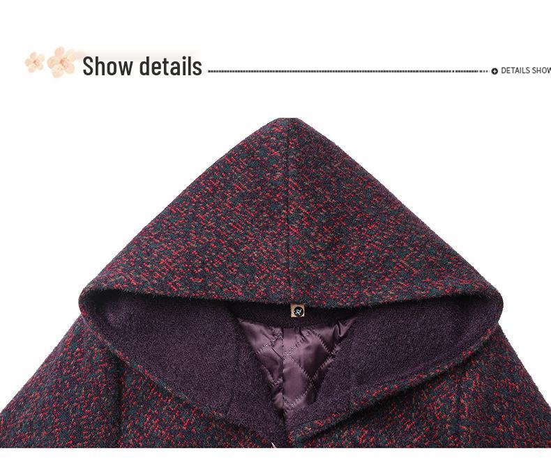 Plus Size Velvet Winter Coat for Middle-Aged Women - Long Sleeve Fashionable Loose Fit