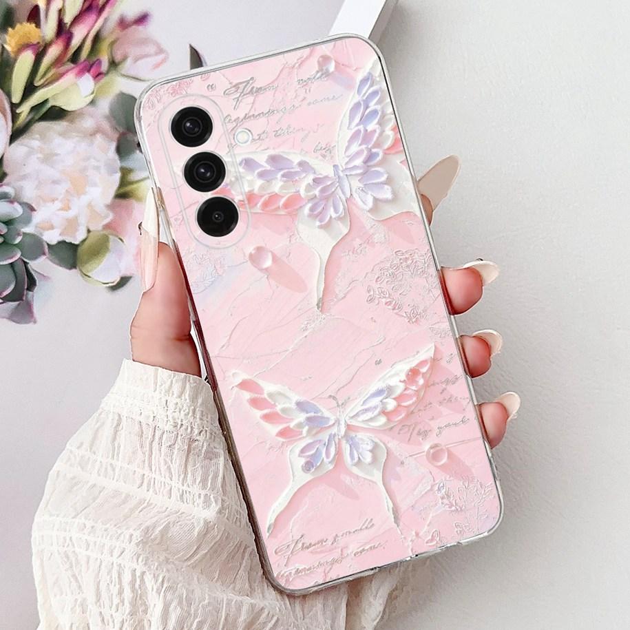 For Samsung Galaxy A56 5G Case SM-A566B Cover New Fashion Flower Butterfly Soft Silicone Phone Case For Galaxy A26 A36 5G Fundas