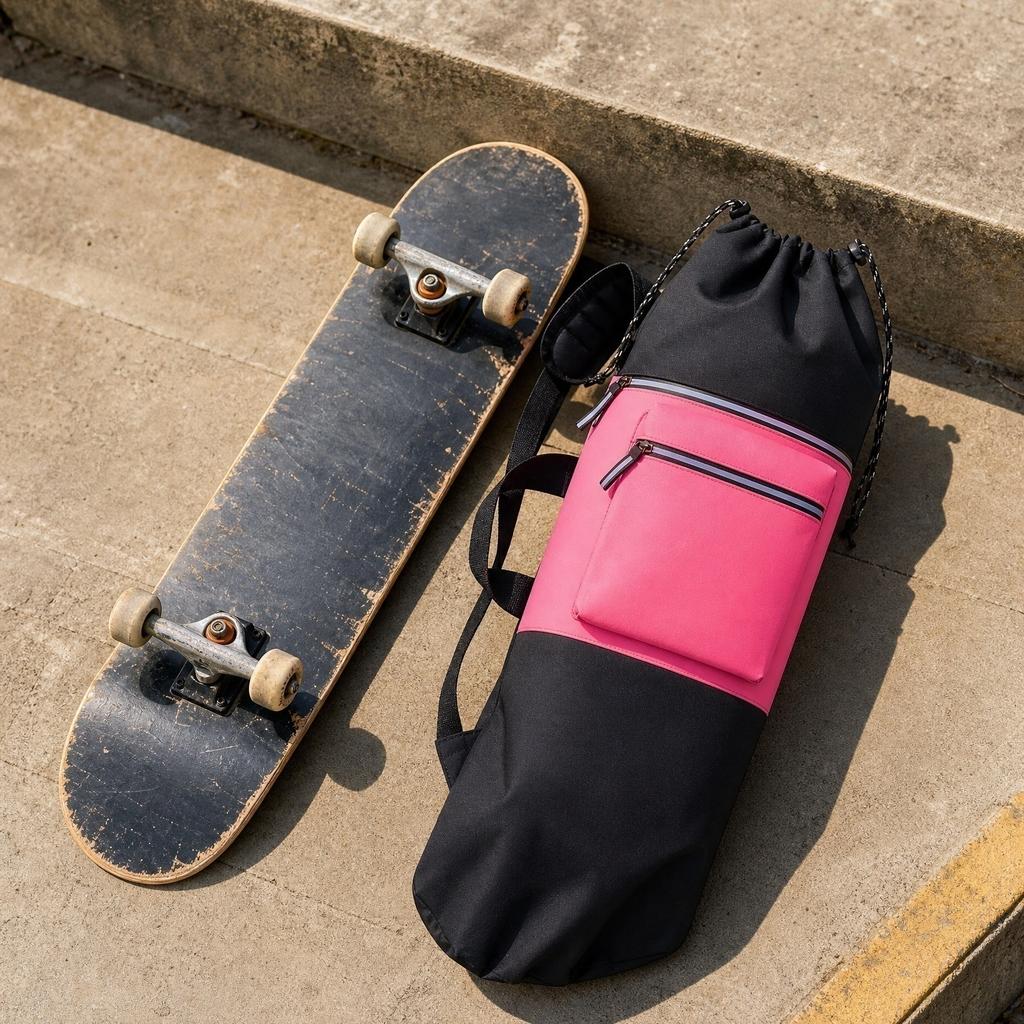 Outdoor Sport Rucksack Yogamattenhalter Faltbarer Stuhl Aufbewahrungstasche Wasserdicht Verschleißfest Skateboard Doppelschultertasche für Reisen