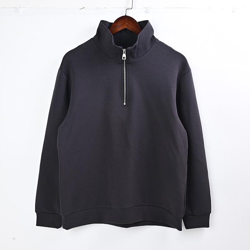

2025 New Arrival Sporty Half-Zip Stand Collar Slimming Casual Sweatshirt 4XL сірий колір