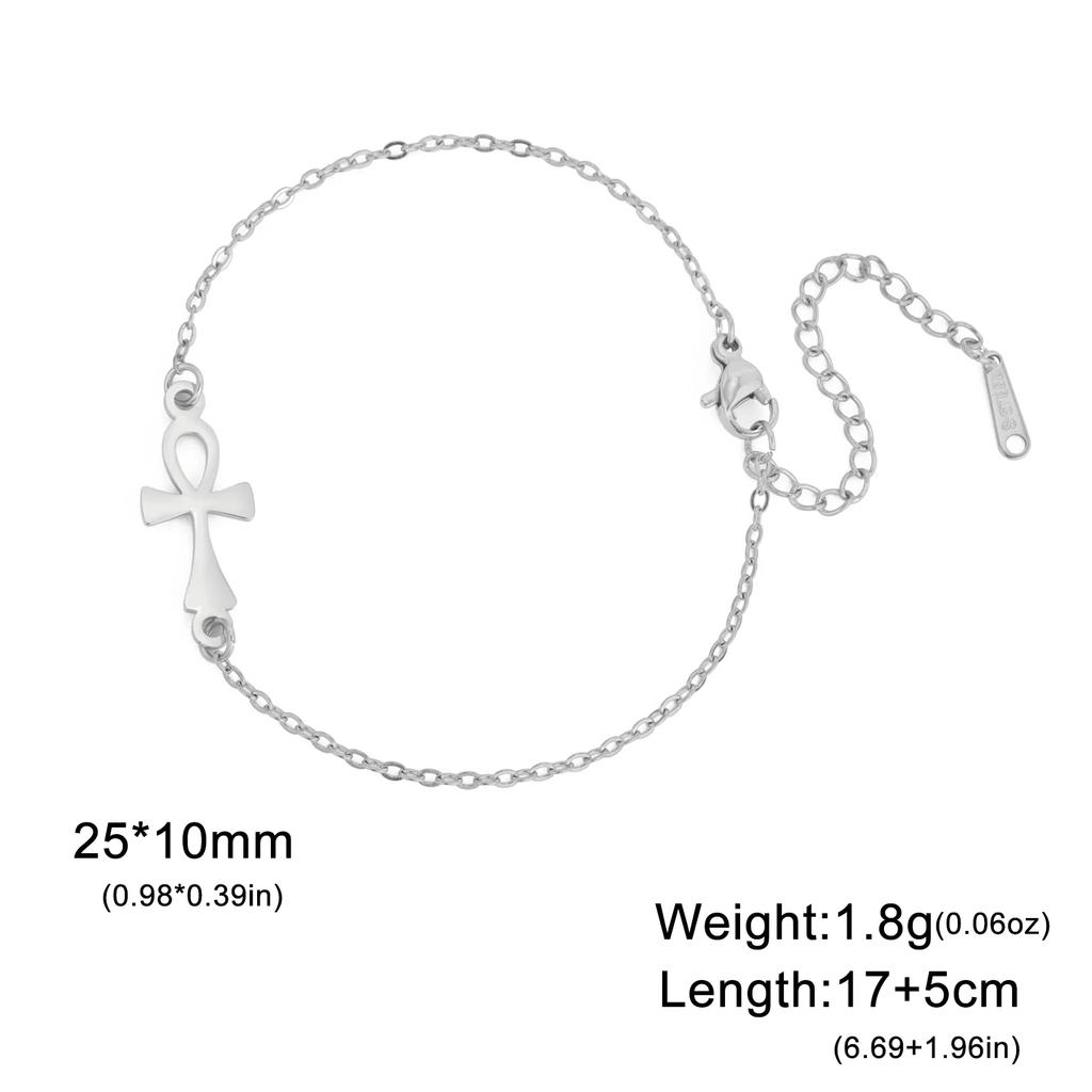 Cazador Amulet Egypt Ankh Cross Charm Bracelets for Women Stainless Steel Egyptian Cross Hand Bracelet Vintage Jewelry Gift 2026