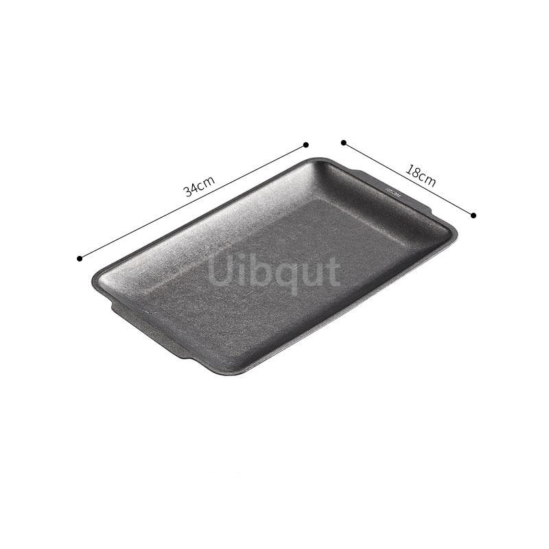 Distressed classical Stainless Steel Retangle Trays Dish Plate BBQ Pans Retro Western Steak Tray Kitchen Tableware Storage Plate