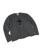 SK8ER ROCK Classic Cross Pigment Oversized Knit ((Charcoal))