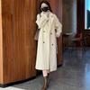 (plus padded cotton Gary) Loose cotton thickened suit collar woolen jacket medium and long plush woolen large