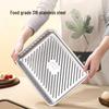316 Stainless Steel Dumpling Storage Tray with Lid, 2-Pack