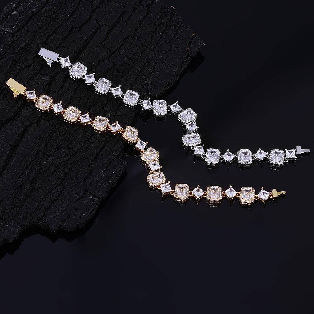 European and American geometric gemstone chain star bracelet hip-hop trend design sense jewelry zircon jewelry customization