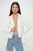 Handmade White Jacket Genuine Women's Lambskin Stylish Wear Casual Leather Motorcycle
