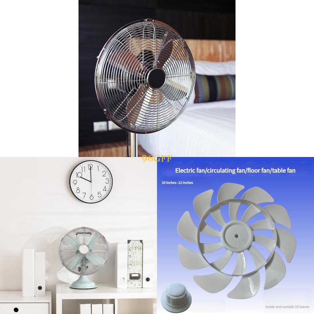 96GF 10/12inch 10 Plastic Fan Blade Electric Fan Accessories Household Standing Pedestal Fan Blade Table Office Space