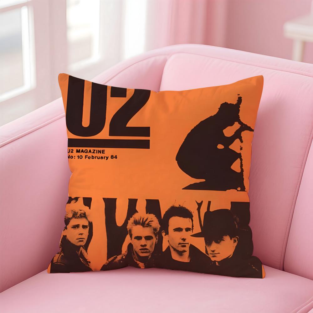 Irish rock Innovative Grandiose Provocative UU2S band Cushion Cover Pillow Case Soft Friendly Fabric  Concealed Zipper