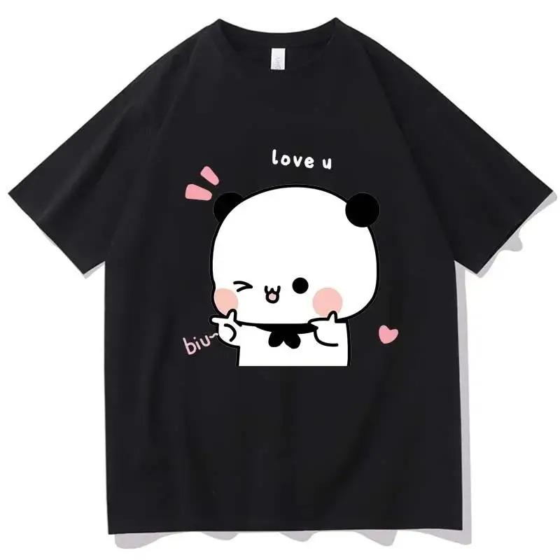 Anime Cartoon Panda Bear Bubu and Dudu T Shirt Kawaii Graphic Printed T Shirt Fashion Crew Neck Plus Size T Shirt Unisex