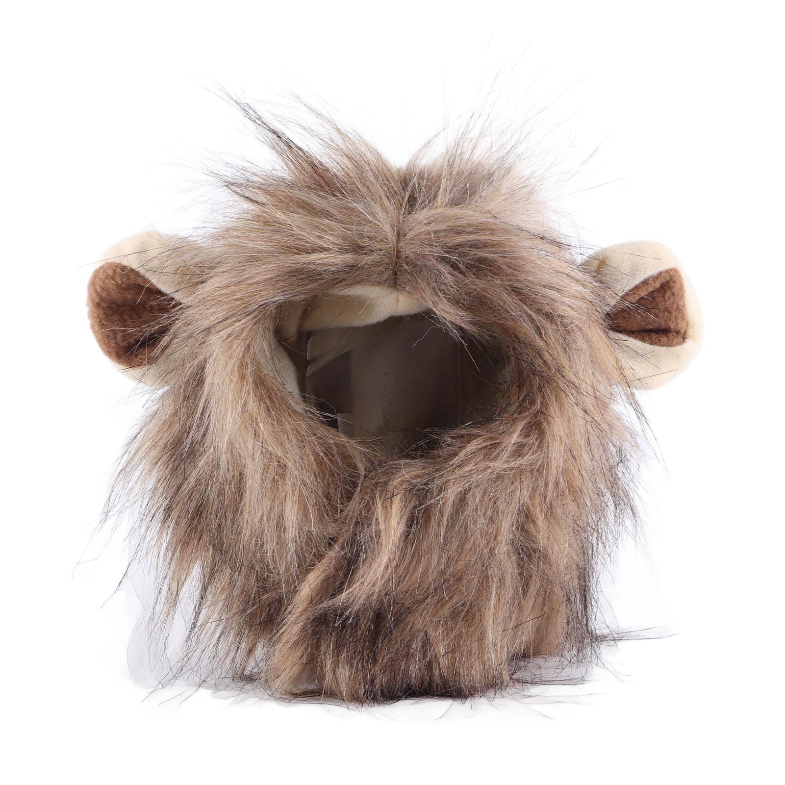 

Парик Львиная грива для кошки На ремешке Милые львиные волосы Одежда для кошки Забавный головной убор для питомца Пушистые костюмы для S