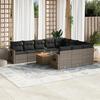 VidaXL Garden Lounge Set with Cushions 11 Pcs, Patio Sofas, Patio Furniture Set, Outdoor Furniture, Grey 3224744