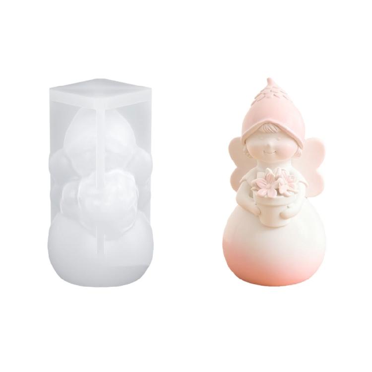 Bouquet Girl Candle Mold,Girl Candle Silicone Mold for Candle Making,Diys Resin Crafts Mold for Aromatherapys Candle