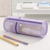 Mesh Mesh Pencil Case Love Heart Mesh Makeup Pouch Pencil Case Mesh Storage Bag  Girls Boys