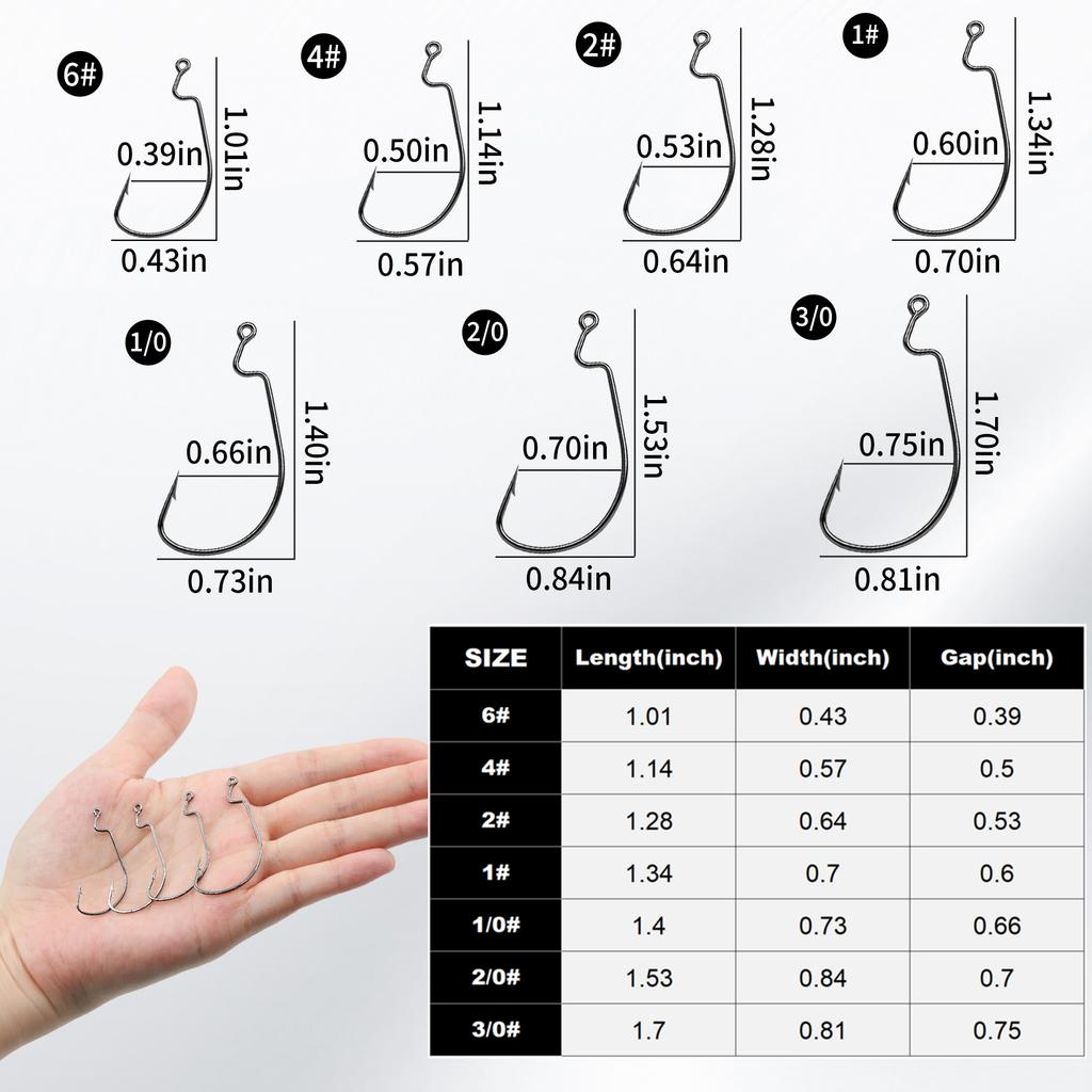 50pcs/lot Texan Hooks Soft Worm Fishing Hooks High Carbon Steel Wide Super Lock Fishhooks Lure BKK Softjerk Hooks Fishing Tackle