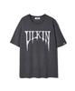 ULKIN Smudging Skull Graphic Short Sleeve T-Shirt_Charcoal