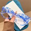 Large Frame Anti Blue Light Reading Glasses 3colors Fashion Printing Far Sight Eyeglasses Women Personality Decorative Eyewear