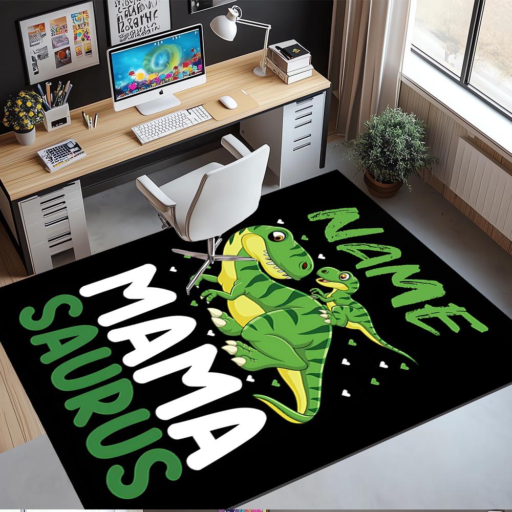 Custom Name Dinosaur Printed Carpet,Rug for Office Chair Living Room Bedroom Kitchen Room Decor Gifts.