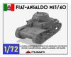 Mussini WW2 Italy Fiat Ansaldo Medium Tank 2nd Series Resin Kit 1/72 M13/40 MM072-023 (Tank)