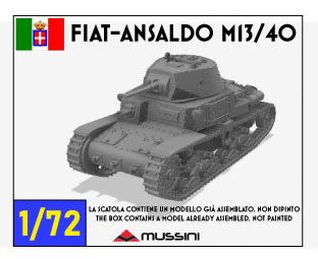 Mussini WW2 Italy Fiat Ansaldo Medium Tank 2nd Series Resin Kit 1/72 M13/40 MM072-023 (Tank)
