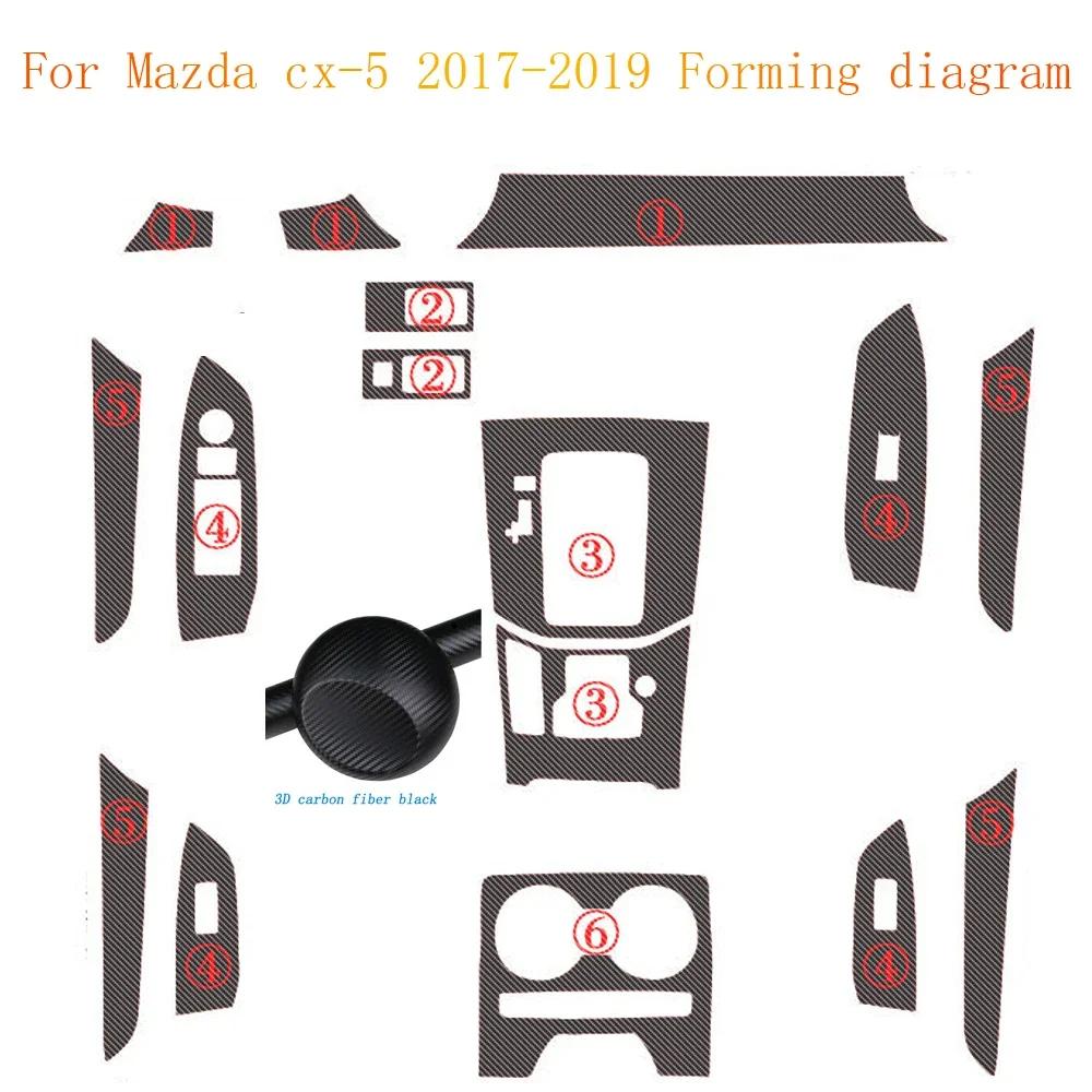 Car-Styling Carbon Fiber Car Interior Center Console Color Change Molding Sticker Decals For Mazda cx-5 2017-