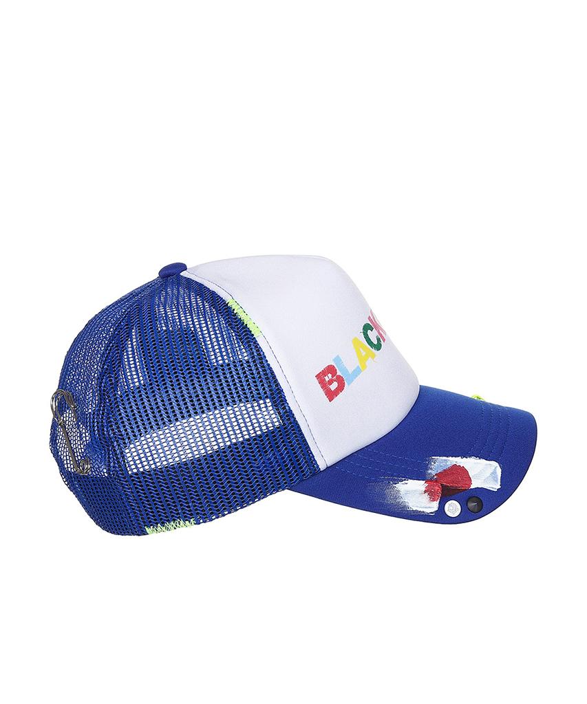 BLACKBLOND Vividi Uncover Colors Logo Trucker Mesh Cap (Blue)