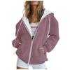 Women Casual Oversized Full Zip Hoodie, Contrast Liner Hooded Sweat Jacket, Soft Breathable Material Loose Outerwear with Pockets