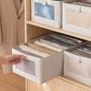 Collapsible Stackable Storage Bins Off White Fabric Closet Boxes With Window Storage Cube Baskets Container Organizers JAF234
