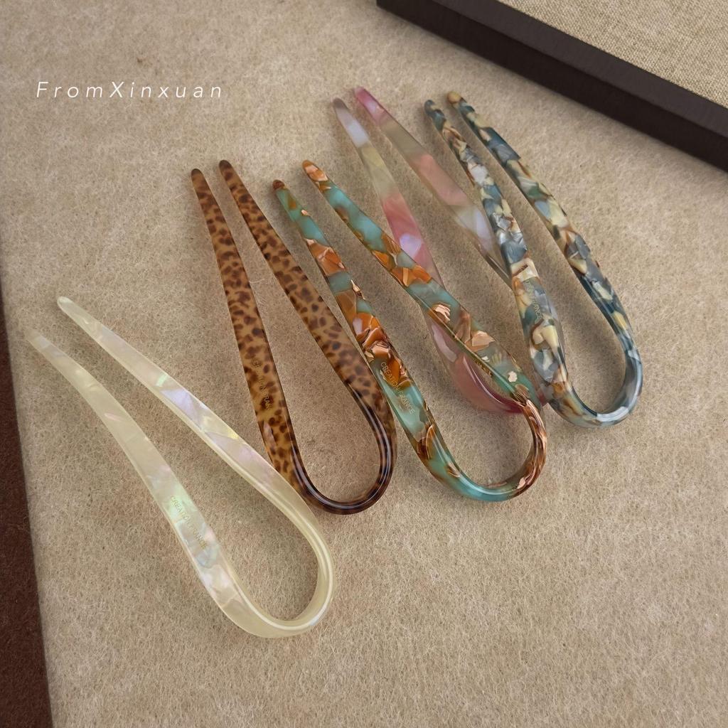 Acetat U-förmige Haarnadel: Hochwertige vielseitige Hochsteckfrisur, Neuer chinesischer Stil 2023