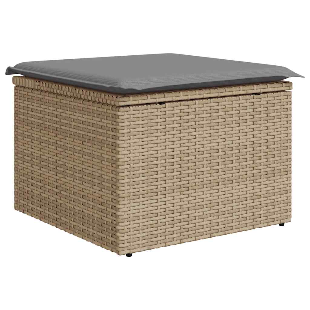Vidaxl 6-Cz. Garden Furniture Set With Cushions, Beige, Poly Rattan