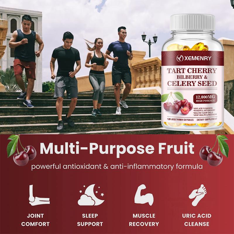 Tart cherry, blueberry, and celery 12000 mg - Powerful uric acid cleanser, supports joint health