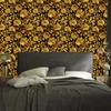 Golden Hibiscus Wallpaper Ochre and Gold, Clear Detail 50x1000