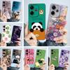 Hülle Für Xiaomi Poco M6 4G Redmi 13 4G 13 5G Niedlicher Panda Süße Mädchen Katzen Silikon Weiche Rückabdeckung Stoßstange Schlanke Schutzhülle