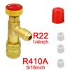 Air Conditioning Refrigerant Safety Valve R410A R22 1/4" 5/16" Refrigeration Charging Safety Liquid Adapter Hand Tool Parts