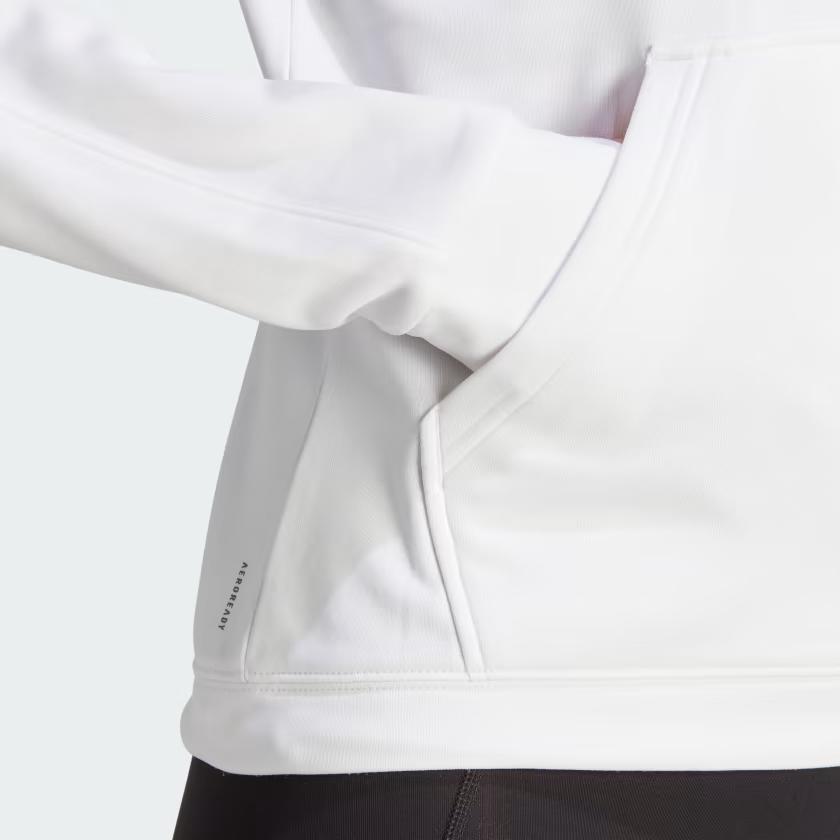 Adidas Aeroready Game & Go Quarter-Zip Fleece Top Women Tops White IM2681