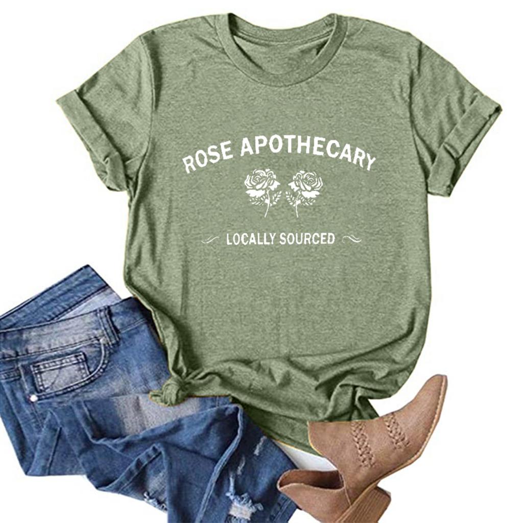 Women Casual Letter Printing Short Sleeves  Loose T-Shirt Blouse Tops