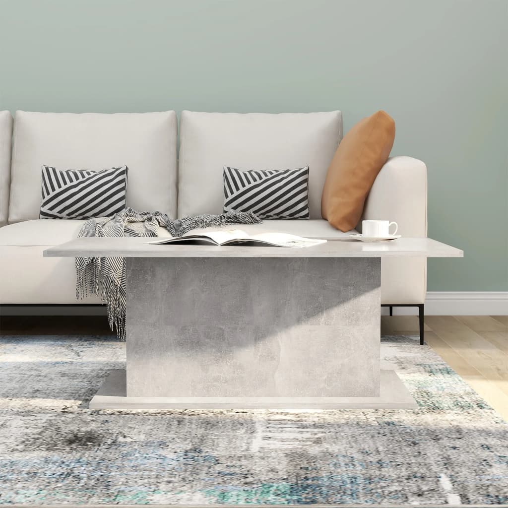 Coffee Table Concrete Grey 102 x 55.5 x 40 cm Wood Based Material